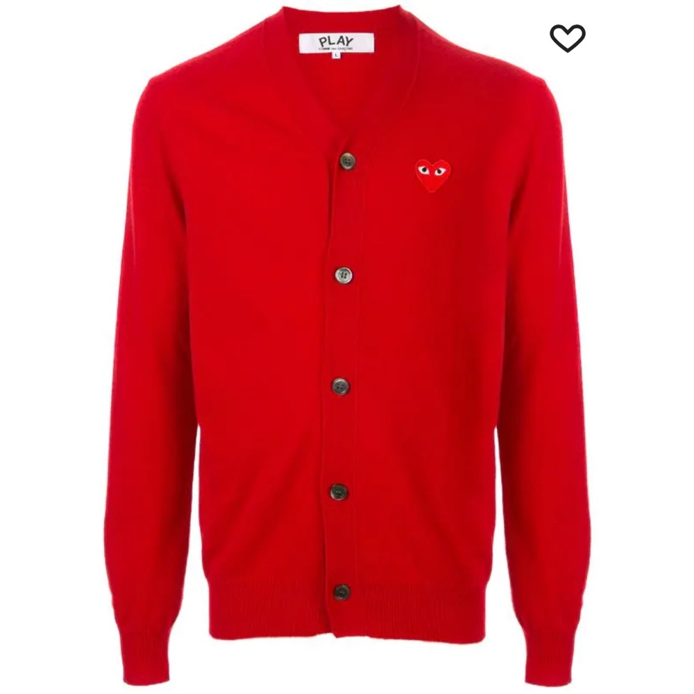 Comes des garçons play embroidered heart cardigan